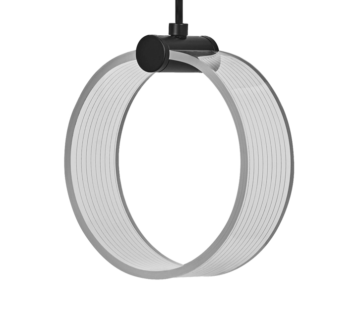 Decor Circle 1 hanglamp, zwart/helder