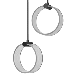 Decor Circle 2 hanglamp, zwart/helder