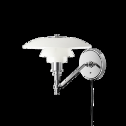 PH 3/2 wandlamp m/snoer, wit opaal