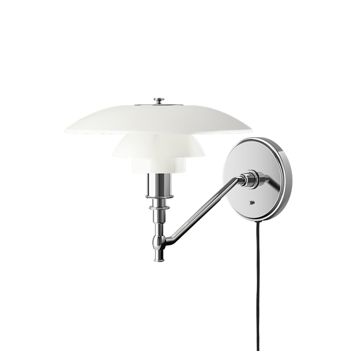 PH 3/2 wandlamp met snoer, wit opaal