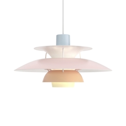 PH 5 hanglamp, pastel blauw/roze/peach