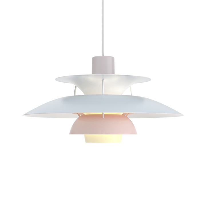 PH 5 hanglamp, pastel oyster grijs/blauw/roze