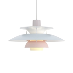 PH 5 hanglamp, pastel oyster grijs/blauw/roze