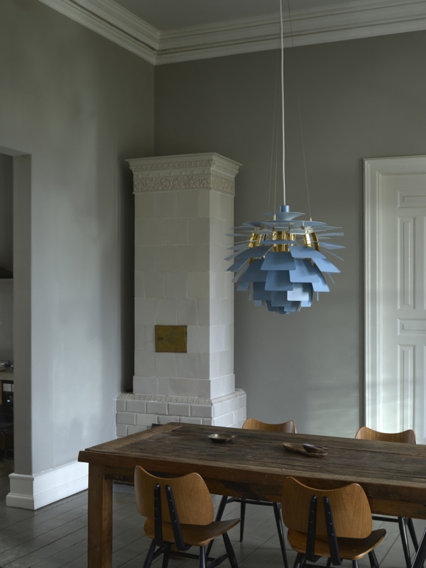 PH Artichoke Ø60 hanglamp, dusty blue/messing