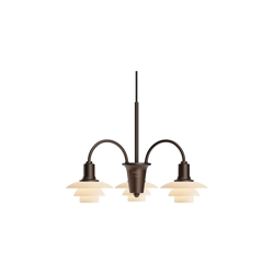 PH 1/1 kroonluchter Centenary Edition m/3 armen, aged brass/dusty terracotta