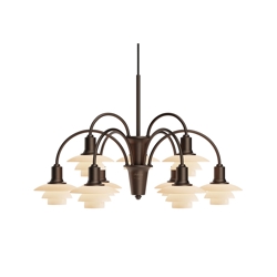 PH 1/1 kroonluchter Centenary Edition m/9 armen, aged brass/dusty terracotta