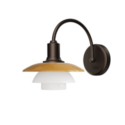 PH 2/2 wandlamp Centenary Edition, amber/opal