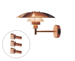 Beveiligingsschroeven voor PH wandlamp, koper