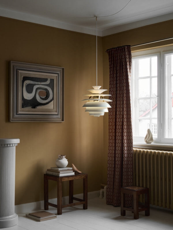 PH Snowball hanglamp, dusty groen/messing