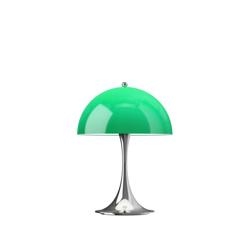 Panthella 250 Portable V3 tafel-/batterijlamp, chroom/groen opaal