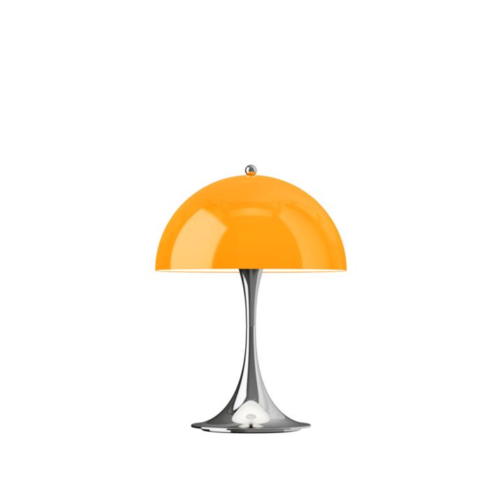 Panthella 250 Portable V3 tafel- / batterijlamp, chroom/oranje opaal