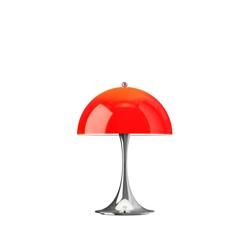 Panthella 250 Portable V3 tafel- / batterijlamp, chroom/rood opaal