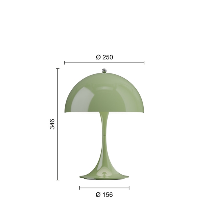 Panthella 250 Portable V3 tafel- / batterijlamp, opaque moss groen