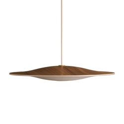 Sinus Wood 550P hanglamp, walnoot/opal
