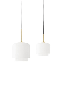 Megumi hanglampen Ø18 en Ø28, messing/opal