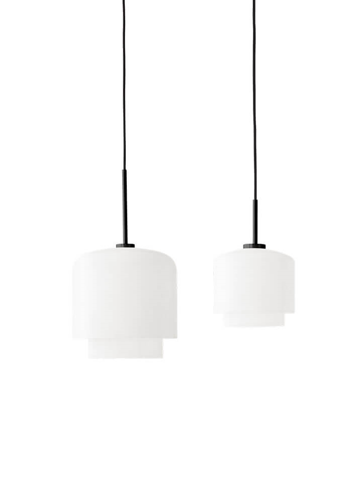 Megumi hanglampen Ø18 en Ø28, zwart/opal