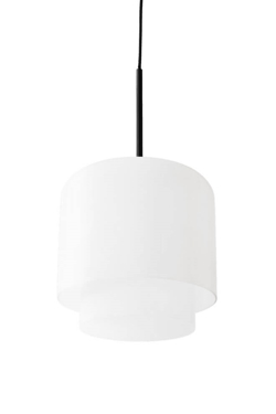 Megumi hanglamp Ø28, zwart/opaal