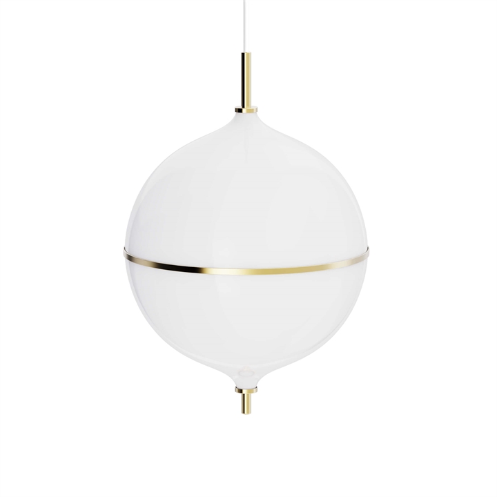 Eternal Moonlight hanglamp large m/witte kabel, opaal/messing