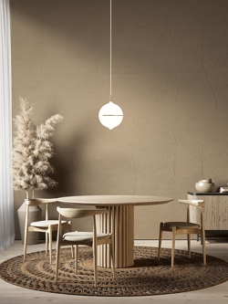 Eternal Moonlight hanglamp large m/witte kabel, opaal/messing