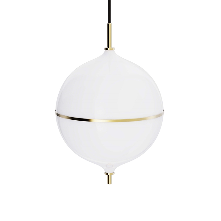 Eternal Moonlight hanglamp large m/zwart snoer, opaal/messing