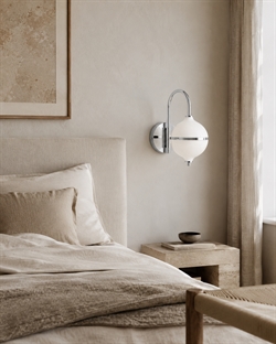 Eternal Moonlight wandlamp Ø150 m/wit snoer, opaal/chroom
