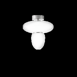 Rizzatto 42 plafondlamp, satijn zilver/opaal