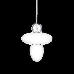 Rizzatto 43 hanglamp, satijn zilver/opaal