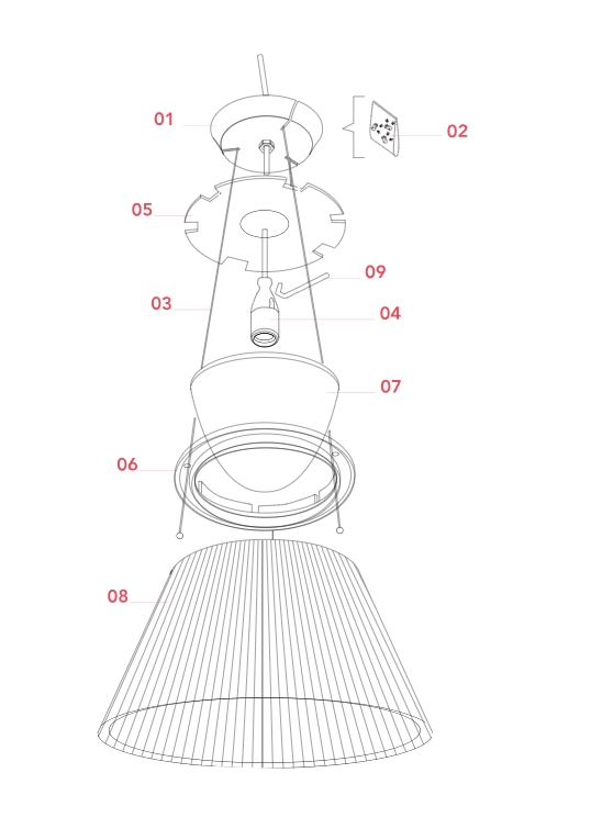 Reservedeel: Lamp holder support voor Flos Romeo Moon S2