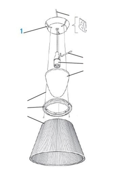 Reserveonderdeel: Plafondrozet voor Flos Romeo Soft S2, wit (met binnenwerk)