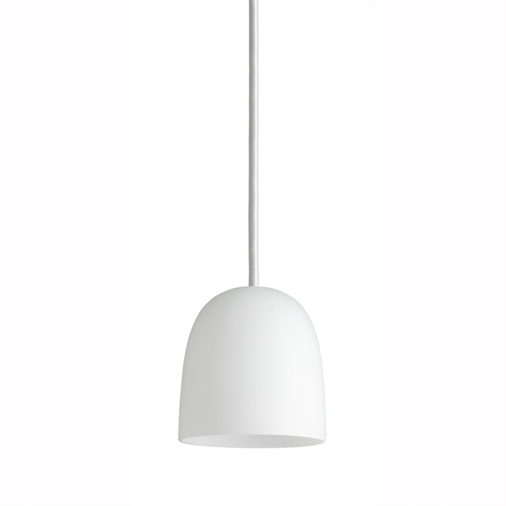 Super115 hanglamp, opaal/witte kabel