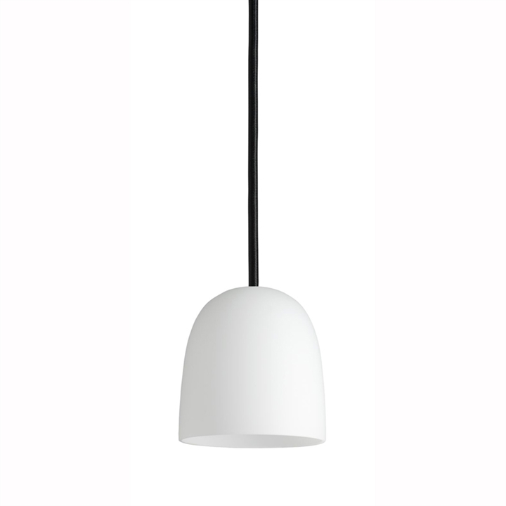 Super115 hanglamp, opaal/zwarte kabel