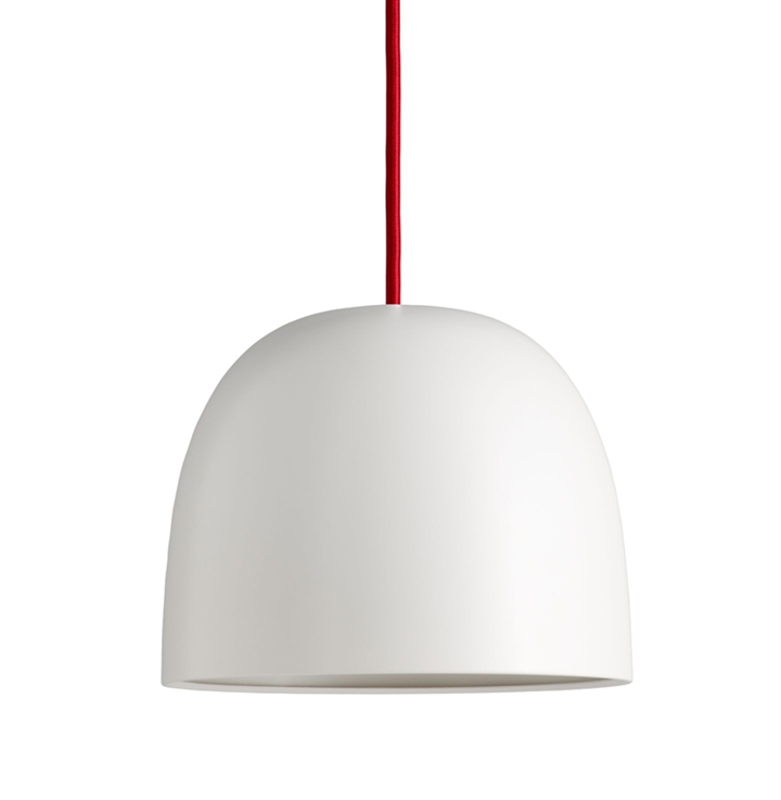Super215 hanglamp, wit/rode kabel