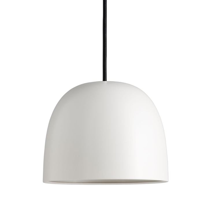 Super215 hanglamp, opaal/zwarte kabel