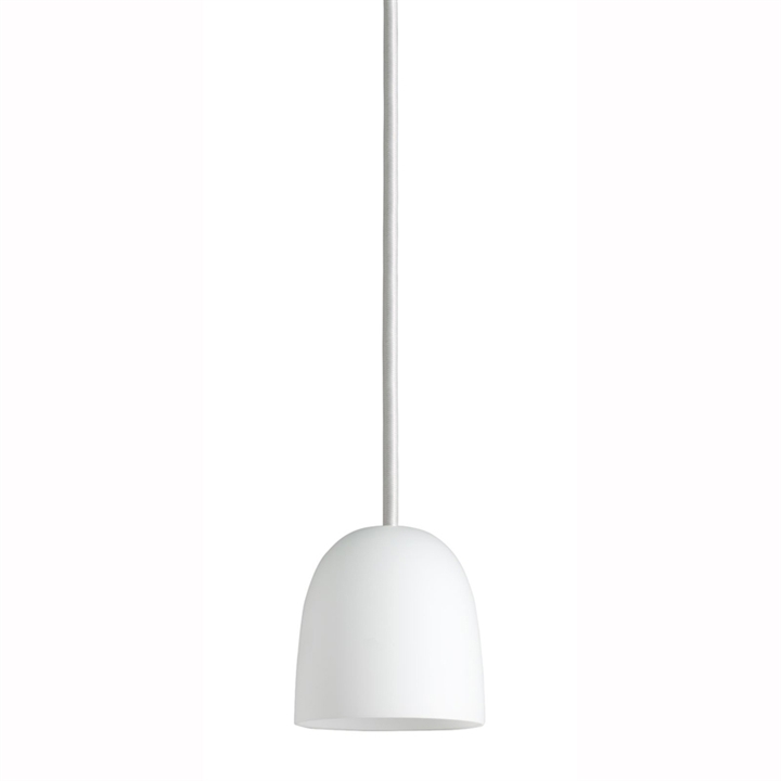 Super90 hanglamp, opaal/witte kabel