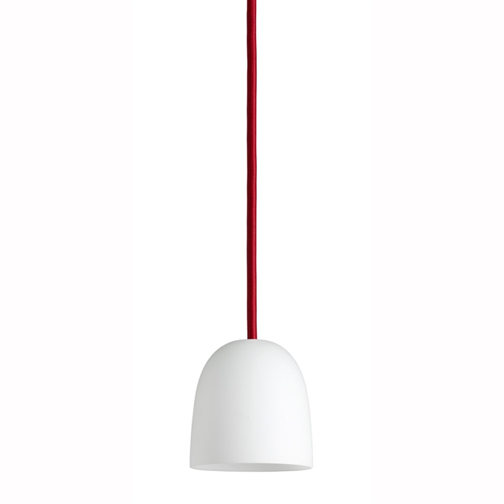 Super90 hanglamp, opaal/rode kabel