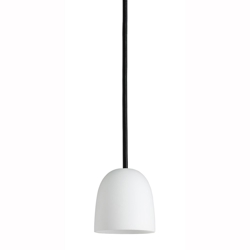 Super90 hanglamp, opaal/zwarte kabel