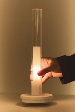 Sylvestrina batterijlamp / tafellamp, glanzend wit