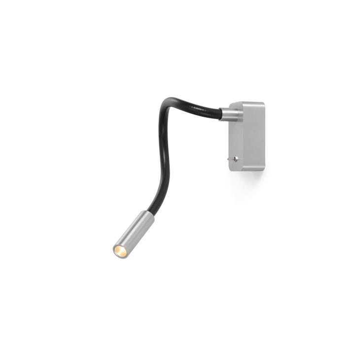 Scar-Led 1FDS wandlamp opbouw, L400, alu/zwart