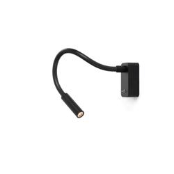 Scar-Led 1FDS wandlamp opbouw, L400, zwart/zwart