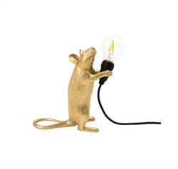 Seletti Mouse tafellamp - Step Gold standing m/USB kabel