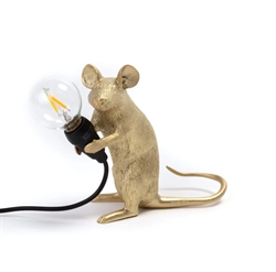 Seletti Mouse tafellamp - Mac Gold sitting m/USB kabel