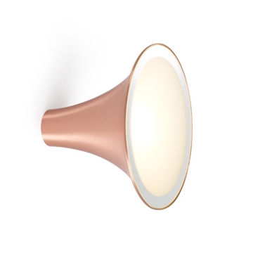 Sirens Wandlamp Ø21 met mat glas en spiegelrand, Koper