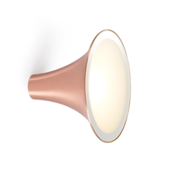 Sirens Wandlamp Ø21 met mat glas en spiegelrand, Koper