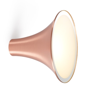 Sirens Wandlamp Ø26,5 met mat glas en spiegelrand, Koper