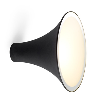 Sirens Wandlamp Ø26,5 met frosted glas en spiegelrand, Zwart