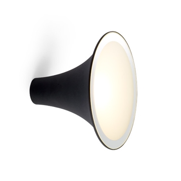 Sirens Wandlamp Ø21 met frosted glas en spiegelrand, Zwart