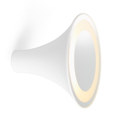 Sirens Wandlamp Ø26,5 met frosted glas en grote spiegel, Wit