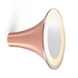 Sirens Wandlamp Ø26,5 met frosted glas en grote spiegel, Koper