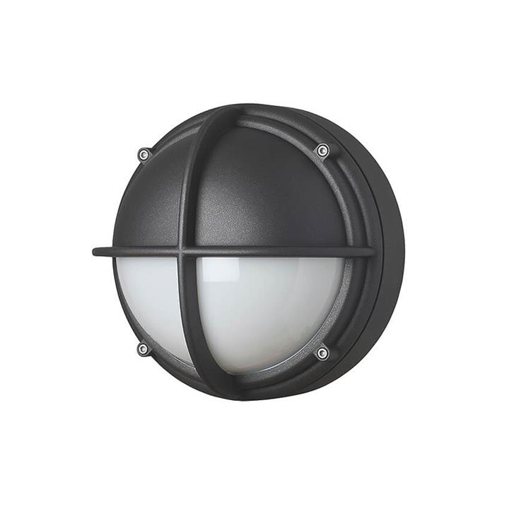 Skot LED buiten wandlamp/plafondlamp, half afgeschermd opaal/grafiet