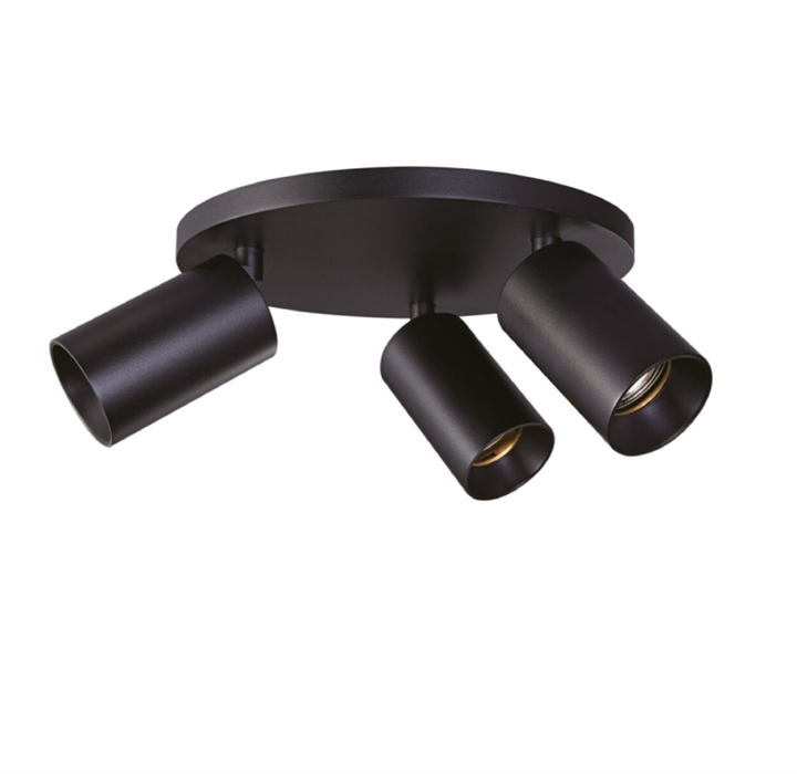 SpotOn Circle3 plafondlamp/spot, zwart